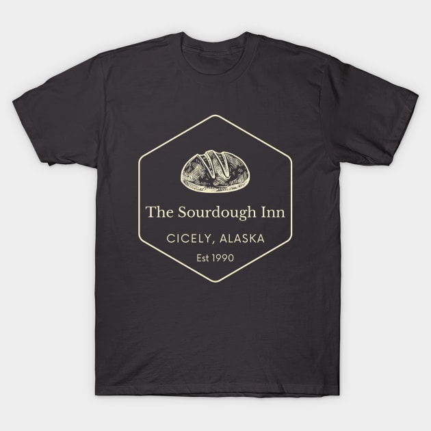 Northern Exposure The Sourdough Inn Cicely Alaska Moose T-Shirt by SonnyBoyDesigns